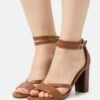 Pier One Leather - Sandalen Met Hoge Hak - Cognac